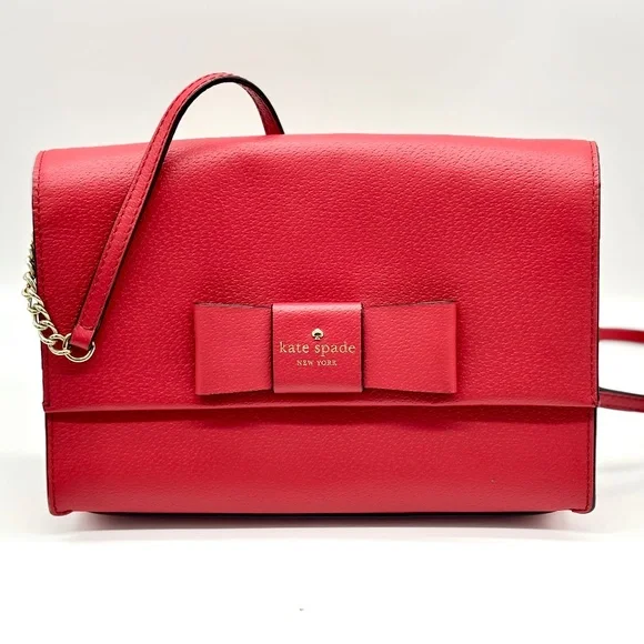 Kate Spade Red Leather Robinson Street Zanni Shoulder/Crossbody Bag - Picture 1 of 5